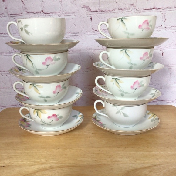 Vintage Hand Painted Cups and Saucers - 8 Sets - Picture 3 of 12